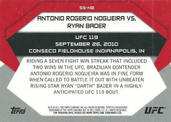 2011 Topps UFC Moment of Truth - Showdown Shots Duals #SS-NB Antonio Rogerio Nogueira / Ryan Bader Back