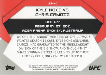 2011 Topps UFC Moment of Truth - Showdown Shots Duals #SS-NC Kyle Noke / Chris Camozzi Back