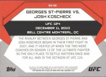 2011 Topps UFC Moment of Truth - Showdown Shots Duals #SS-SK Georges St-Pierre / Josh Koscheck Back