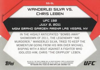 2011 Topps UFC Moment of Truth - Showdown Shots Duals #SS-SL Wanderlei Silva / Chris Leben Back