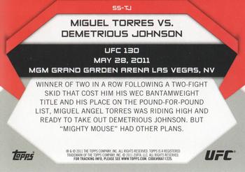 2011 Topps UFC Moment of Truth - Showdown Shots Duals #SS-TJ Miguel Torres / Demetrious Johnson Back