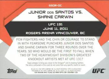 2011 Topps UFC Moment of Truth - Showdown Shots Dual Relics #SSDR-DC Junior Dos Santos / Shane Carwin Back