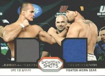 2011 Topps UFC Moment of Truth - Showdown Shots Dual Relics #SSDR-DC Junior Dos Santos / Shane Carwin Front