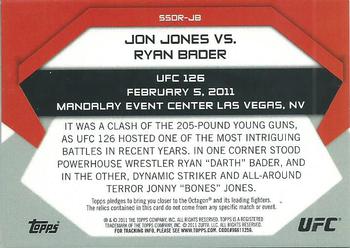 2011 Topps UFC Moment of Truth - Showdown Shots Dual Relics #SSDR-JB Jon Jones / Ryan Bader Back