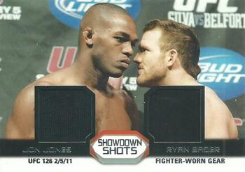 2011 Topps UFC Moment of Truth - Showdown Shots Dual Relics #SSDR-JB Jon Jones / Ryan Bader Front