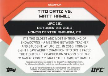 2011 Topps UFC Moment of Truth - Showdown Shots Dual Relics #SSDR-OH Tito Ortiz / Matt Hamill Back