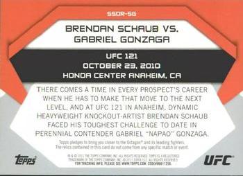 2011 Topps UFC Moment of Truth - Showdown Shots Dual Relics #SSDR-SG Brendan Schaub / Gabriel Gonzaga Back