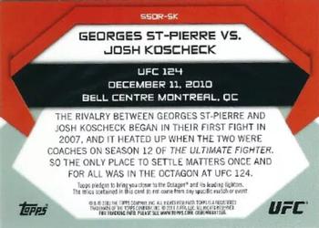 2011 Topps UFC Moment of Truth - Showdown Shots Dual Relics #SSDR-SK Georges St. Pierre / Josh Koscheck Back