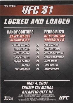 2010 Topps UFC - Fight Poster Review #FPR-UFC31 UFC 31 / Randy Couture / Pedro Rizzo / Pat Miletich / Carlos Newton Back