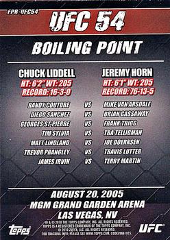 2010 Topps UFC - Fight Poster Review #FPR-UFC54 UFC 54 / Chuck Liddell / Jeremy Horn / Randy Couture / Diego Sanchez Back