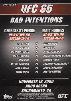 2010 Topps UFC - Fight Poster Review #FPR-UFC65 UFC 65 / Matt Hughes / Georges St-Pierre / Tim Sylvia / Jeff Monson Back