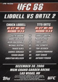 2010 Topps UFC - Fight Poster Review #FPR-UFC66 UFC 66 / Chuck Liddell / Tito Ortiz Back