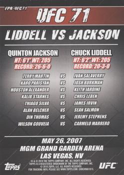 2010 Topps UFC - Fight Poster Review #FPR-UFC71 UFC 71 / Chuck Liddell / Quinton Jackson Back