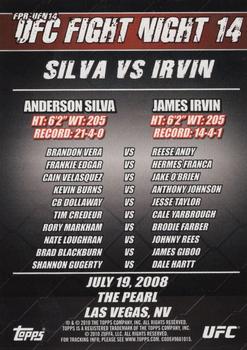 2010 Topps UFC - Fight Poster Review #FPR-UFN14 UFN 14 / Anderson Silva / James Irvin Back