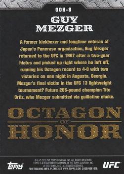 2010 Topps UFC - Octagon of Honor #OOH-8 Guy Mezger Back