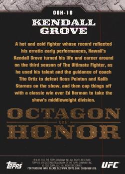 2010 Topps UFC - Octagon of Honor #OOH-10 Kendall Grove Back