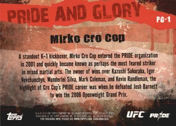 2010 Topps UFC - Pride and Glory #PG-1 Mirko Cro Cop Back