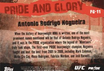 2010 Topps UFC - Pride and Glory #PG-11 Antonio Rodrigo Nogueira Back