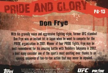 2010 Topps UFC - Pride and Glory #PG-13 Don Frye Back