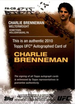 2010 Topps UFC - Autograph #FA-CB Charlie Brenneman Back