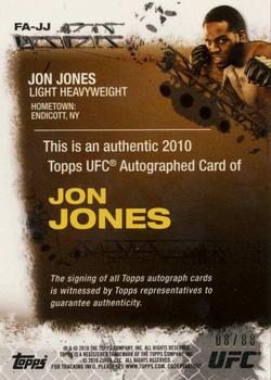 2010 Topps UFC - Autograph Onyx #FA-JJ Jon Jones Back