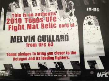 2010 Topps UFC - Fight Mat Relic #FM-MG Melvin Guillard Back