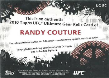 2010 Topps UFC - Ultimate Gear Relic #UG-RC Randy Couture Back