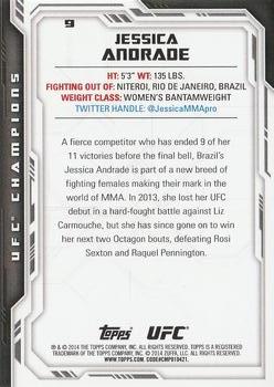 2014 Topps UFC Champions #9 Jessica Andrade Back