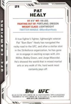 2014 Topps UFC Champions #21 Pat Healy Back