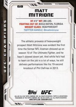 2014 Topps UFC Champions #68 Matt Mitrione Back