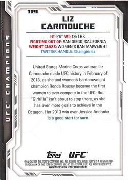 2014 Topps UFC Champions #119 Liz Carmouche Back