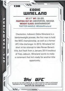 2014 Topps UFC Champions #138 Eddie Wineland Back