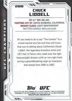 2014 Topps UFC Champions #200 Chuck Liddell Back