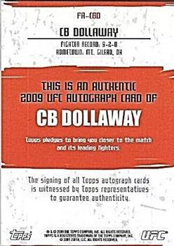 2009 Topps UFC Round 2 - Autographs #FA-CBD CB Dollaway Back