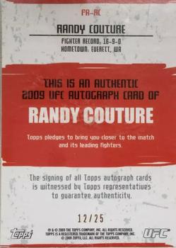 2009 Topps UFC Round 2 - Autographs Red Ink #FARC Randy Couture Back