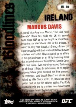 2009 Topps UFC Round 2 - Bloodlines #BL-10 Marcus Davis Back
