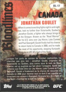 2009 Topps UFC Round 2 - Bloodlines #BL-17 Jonathan Goulet Back