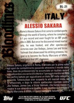 2009 Topps UFC Round 2 - Bloodlines #BL-21 Alessio Sakara Back