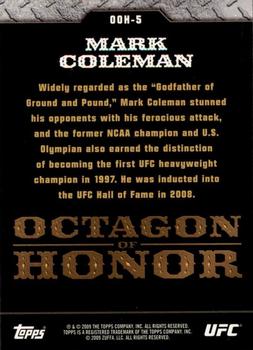 2009 Topps UFC Round 2 - Octagon Of Honor #OOH5 Mark Coleman Back