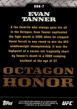 2009 Topps UFC Round 2 - Octagon Of Honor #OOH-7 Evan Tanner Back