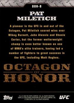 2009 Topps UFC Round 2 - Octagon Of Honor #OOH-8 Pat Miletich Back