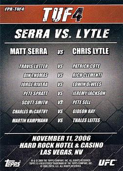 2009 Topps UFC Round 2 - Fight Poster #TUF4 The Ultimate Fighter 4 : The Comeback Back