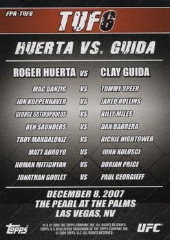 2009 Topps UFC Round 2 - Fight Poster #FPR-TUF6 The Ultimate Fighter 6: Team Hughes vs. Team Serra Back