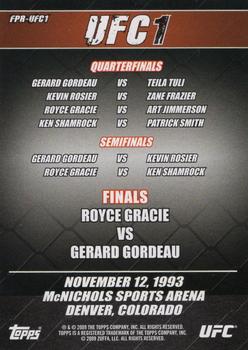 2009 Topps UFC Round 2 - Fight Poster #UFC1 UFC 1: The Beginning Back