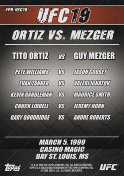 2009 Topps UFC Round 2 - Fight Poster #UFC19 UFC 19: Ultimate Young Guns Back