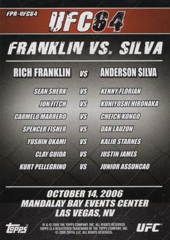 2009 Topps UFC Round 2 - Fight Poster #FPR-UFC64 UFC 64: Unstoppable Back