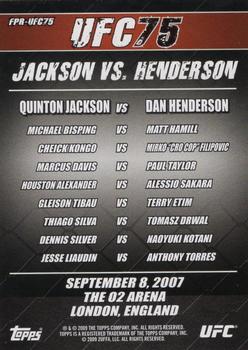 2009 Topps UFC Round 2 - Fight Poster #UFC75 UFC 75: Champion vs. Champion Back