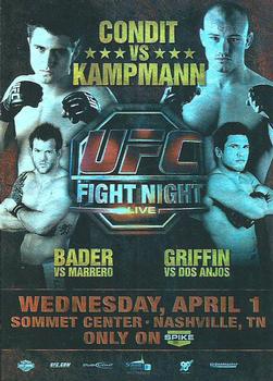 2009 Topps UFC Round 2 - Fight Poster #UFN18 Ultimate Fight Night 18 Front