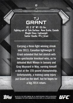 2014 Topps UFC Knockout - Gold #8 TJ Grant Back