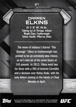2014 Topps UFC Knockout - Gold #27 Darren Elkins Back